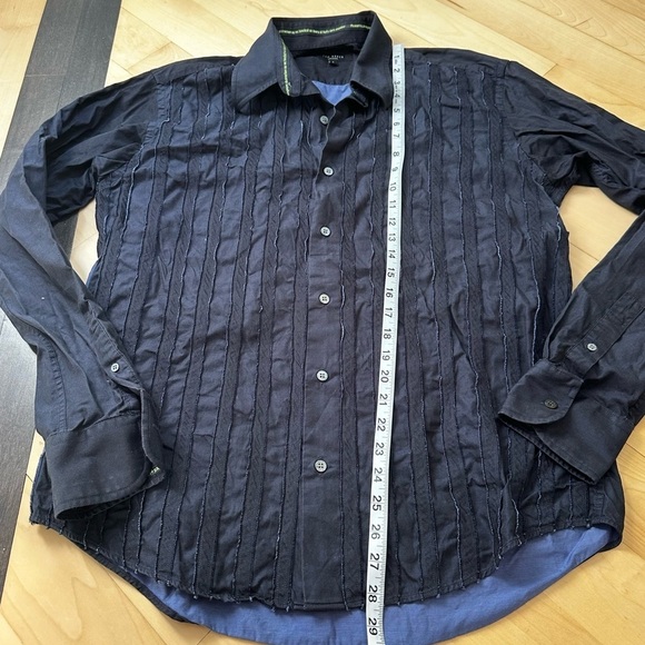 TED BAKER textured stripe long sleeve button up dress shirt  Size - 5 - Picture 6 of 11